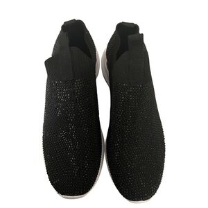 Anne Klein Mylee Black Rhinestone Studded Sneakers